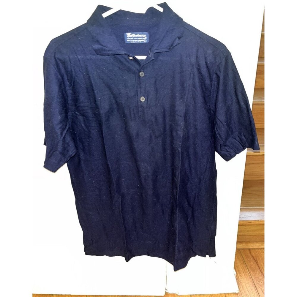 Authentic Burberry Men’s Cotton Short Sleeve Navy Blue Polo Shirt Size S